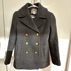 J Crew Dark Grey Peacoat Size 00P